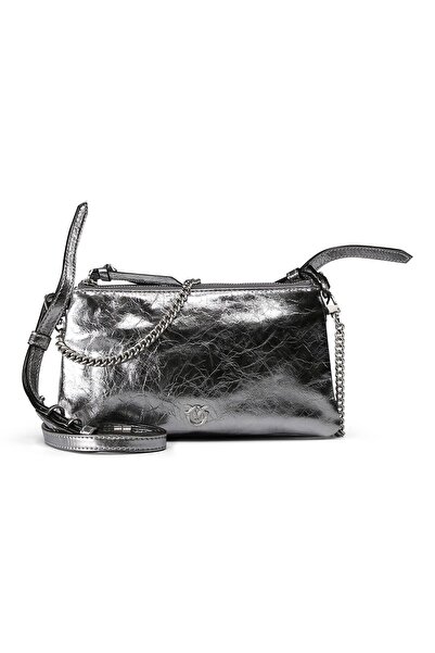 PİNKO Doppelte Mini-Clutch-Tasche aus Leder 20 cm