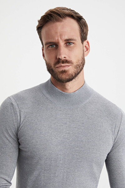 Hemington Lupetto Yaka Merino Yün Açık Gri Triko