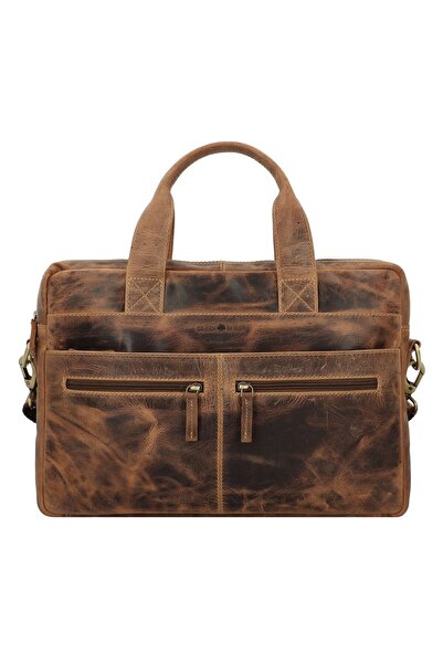 Greenburry Vintage Aktentasche Leder 38 cm Laptopfach