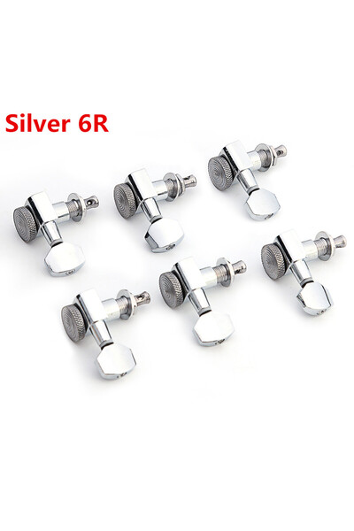 Choice مفاتيح ضبط أوتار جيتار فضية اللون، 6 قطع، نسبة تروس سوداء لـ 6R مضمنة،...