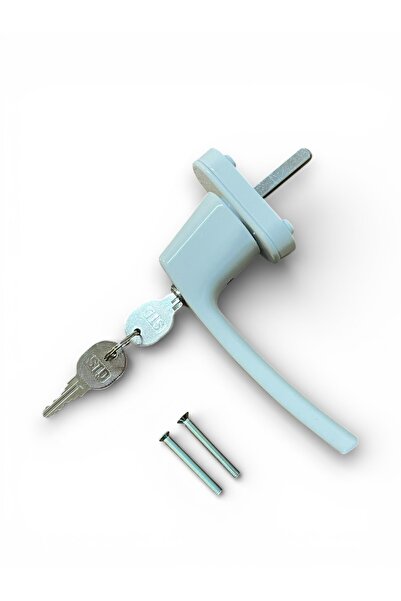 AKSA PVC STD Anahtarlı Kilitli Pvc Pencere Kapı Kolu Tekli Alüminyum Beyaz