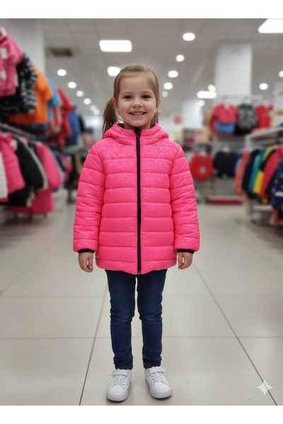 DUBLİNO KİDS Ярко, лъскаво, водоустойчиво и ветроустойчиво палто с качулка за...