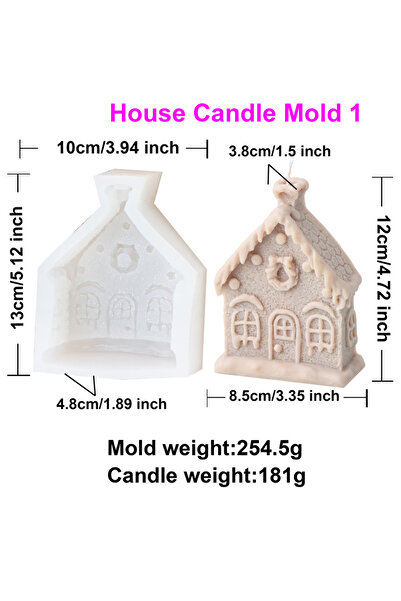 Choice قالب منزل إبداعي لشمعة عيد الميلاد، على شكل رجل ثلج/سيارة شجرة/منزل/شج...