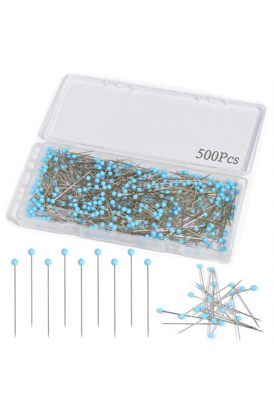 Choice Blue 500 PCS Straight Pins 1.75IN Quilting Pins Glass Ball Head Sewing...