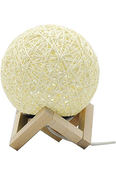 Rrzshop lampă, LED, lemn/acril, natural/albastru, 18 x 15 cm