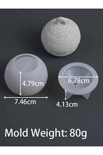 Choice مجموعة قوالب كريستال راتنجية على شكل كرة ثلجية لعيد الميلاد، مع برطمان شموع، يمكنك صنعها بنفسك، قالب صب خرساني دائري بارز على شكل توت