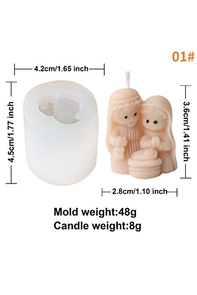 Choice قالب سيليكون ثلاثي الأبعاد لمشهد الميلاد، قالب صنع شموع معطرة من الإيب...
