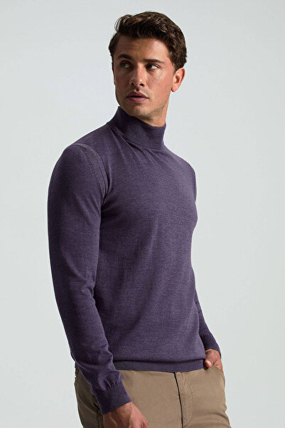 Hemington Lupetto Yaka Merino Yün Mor Triko