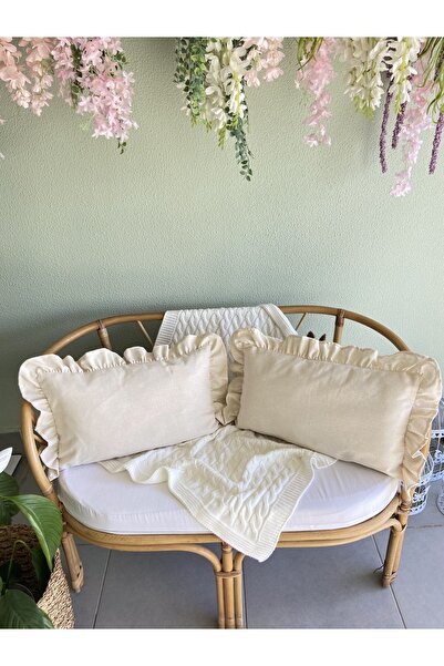 shules collection Vintage λινό 2 τεμαχίων ορθογώνιο κάλυμμα μαξιλαριού - Bohe...