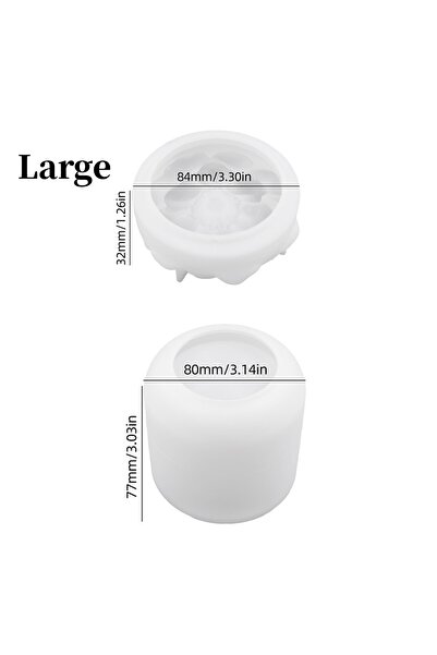 Choice قالب سيليكون كبير مع غطاء على شكل كوب شمعة على شكل زهرة، مصنوع يدويًا ...