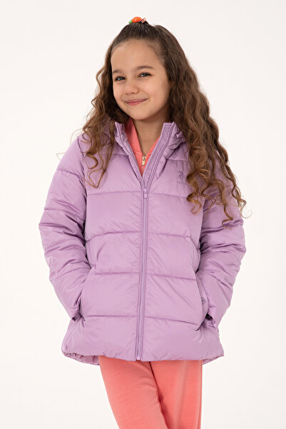 U.S. Polo Assn. معطف للفتيات أرجواني بغطاء رأس 50313073-VR034