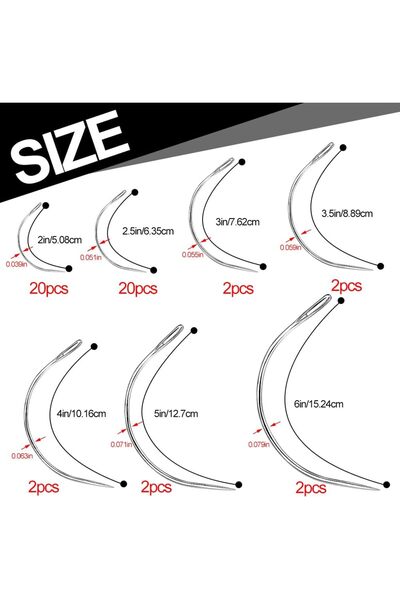 Choice 50pcs IMAZY Leather Hand Sewing Needles Kit Heavy Duty Include Curved ...