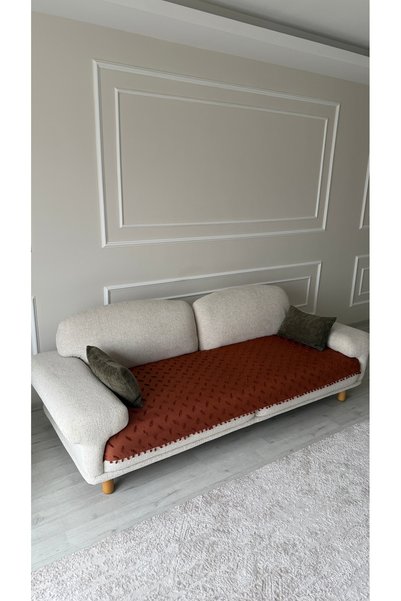 DİLETTO Bohemian Fabric Tufted Seat Cover Covering the Seat 90 X 200 Cream
