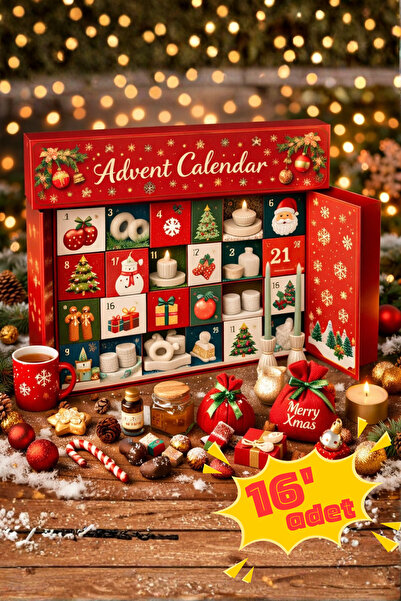 Narelia Home Advent Calendar 16 Adet Yeni Yıl Hediye Kutusu |Mum Saksı Figür ...