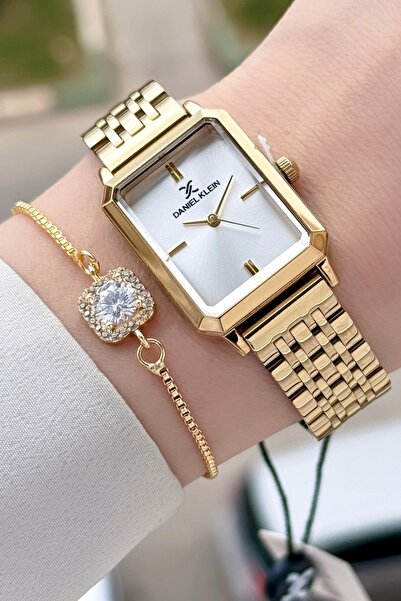 Daniel Klein Gold Renk Kadın Kol Saati ve Hediye Bileklik