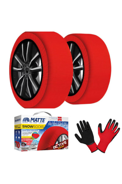 Matte Set of anti-slip snow wheel covers ACTIVE SERIES, ABS/ESP, size S
