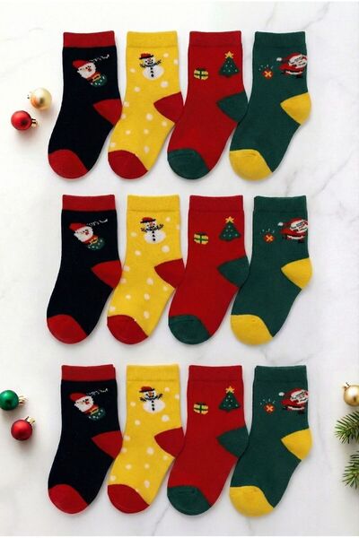 tibo 12 perechi de ciorapi de Crăciun pentru copii Nose fără cusături Softy
