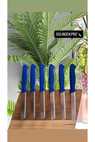 Solingen 6’lı Yeni Model Mikro Tırtıklı Sebze ve Meyve Bıçağı (MAVİ)