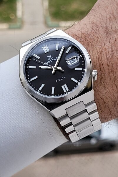 Daniel Klein Kadranı Siyah Kordonu Gümüş Renk 40 mm Kristal Cam Çelik Metarye...