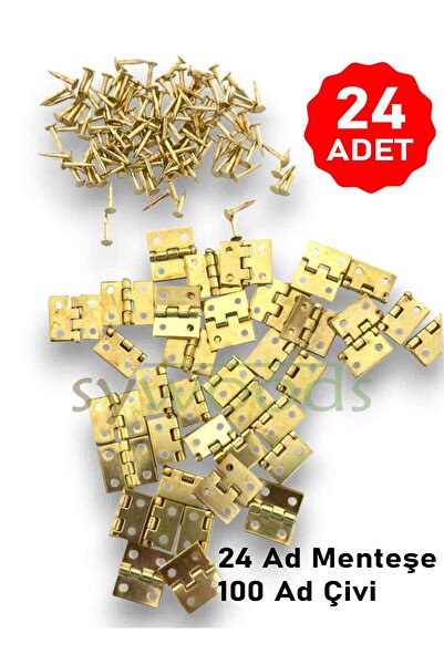 sywoods Mini Tavla Menteşe 24 Adet ve Çivileri Hobi Maket Model Kutu Sandık Aksesuar Küçük Menteşe