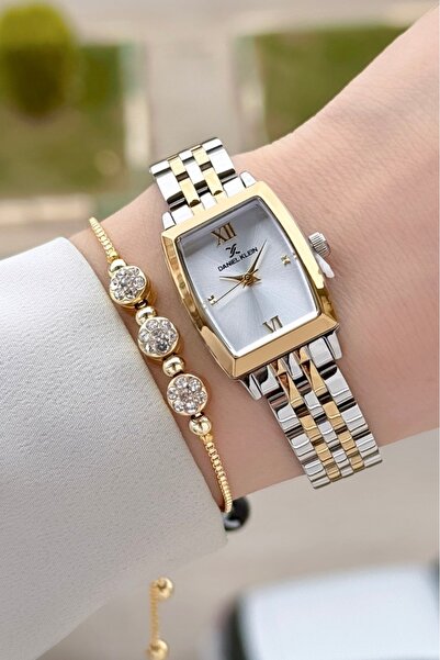 Daniel Klein Gold Gümüş Renk 26 mm Kadın Kol Saati ve Hediye Bileklik