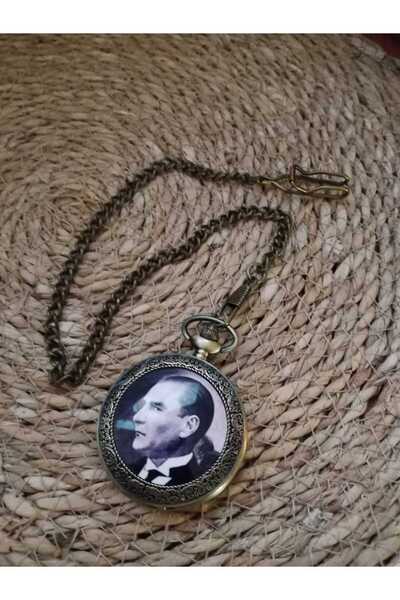 Brality Luxury Chain Watch (Ataturk Photographed) (Copper Color) (with 36 cm ...
