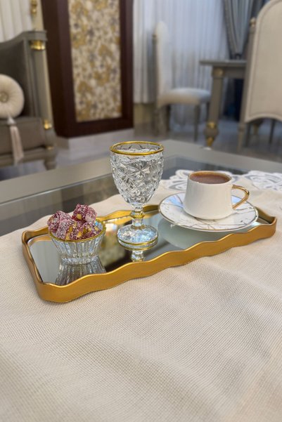 Mutfiko Luxury Gold Edged Glass Serving Bowl Set of 6 – Turkish Delight & Snack Mini Serving Bowls