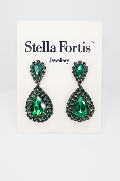 Stella Fortis Damla Form Kristal Taşlı Kadın Küpe | Özel Gün Serisi