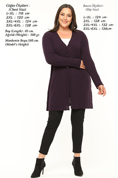 Laden سترة نسائية كبيرة الحجم من التريكو طويلة وسميكة متوسطة وناعمة ومرنة ونا...