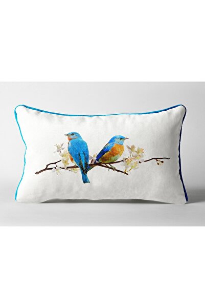 Alacastore Husă de pernă cu model de păsări acuarele