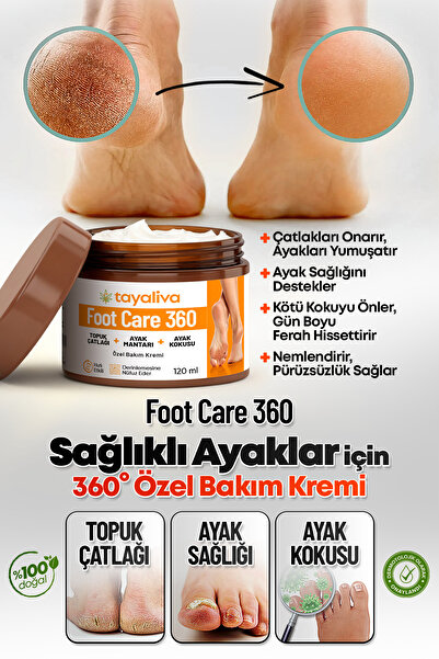 Tayaliva Foot Care 360 - Ayak ve Topuk Çatlaklarına Kötü Kokuya Karşı Özel Bakım Kremi