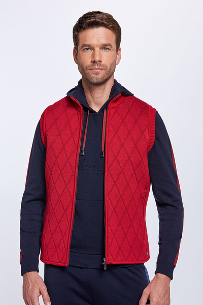 Hemington Merino Yün Activewear Kırmızı Triko Yelek