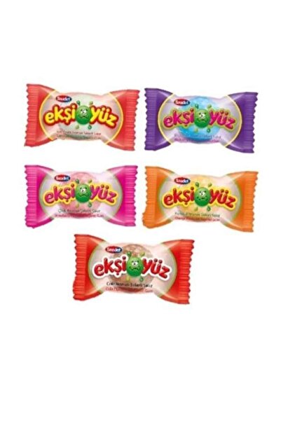 SAADET Ekşiyüz Sakız 5 Çeşit Karışık Kutu (Kola,Tutti Frutti,Çilek,Karpuz,Portakal)= 100 Adet