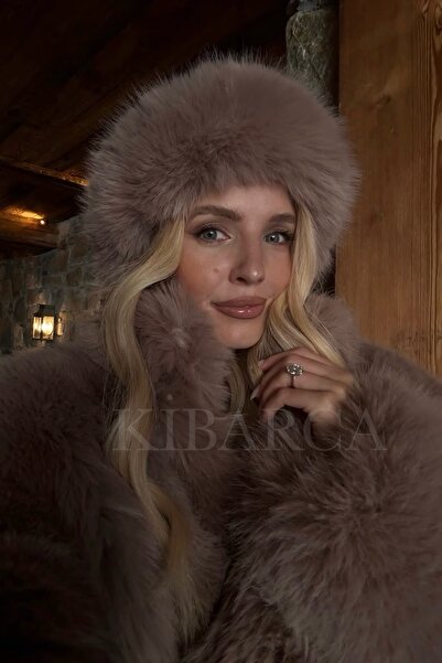 kibarca Toprak Gri Renk Kısa Tüylü Kürk Kalpak Şapka Lüx Kışlık Şık Bere | Kayak Tatili, Kar Kombini