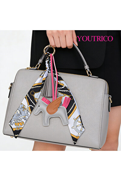 Youtrico Handmade, Pegasus Bag Charms for Handbag,Understated gray,52g