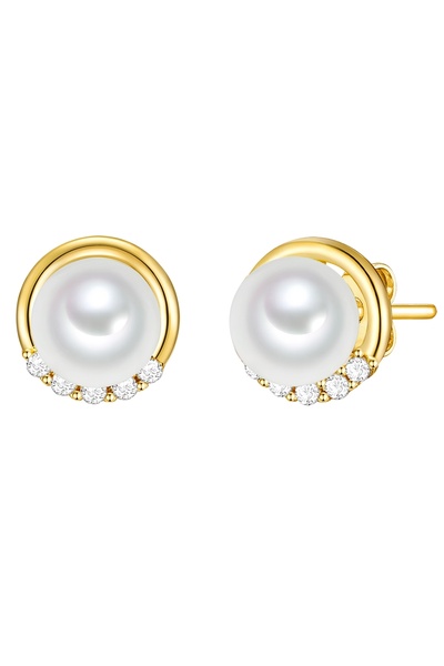 Rafaela Donata Silberohrstecker Ohrstecker Sterling Silber gelbgold Perlmutt ...