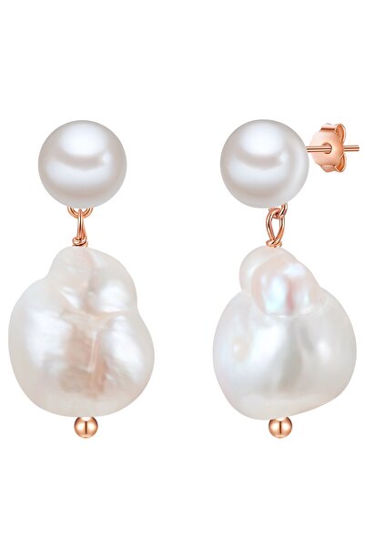 Glanzstücke München Silberohrhänger Ohrhänger Sterling Silber roségold Süßwasser-Zuchtperle weiß