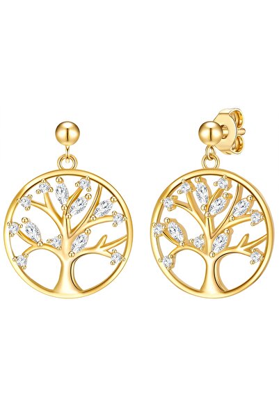 Rafaela Donata Silberohrhänger Ohrhänger Sterling Silber gelbgold Zirkonia weiß