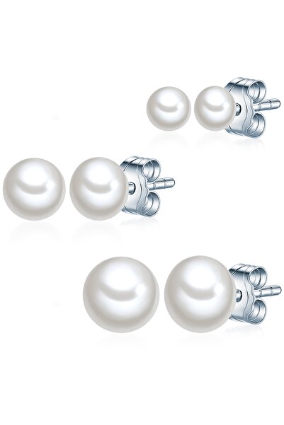 Valero Pearls Modeschmuckset 3er-Set Ohrstecker Sterling Silber Süßwasser-Zuc...