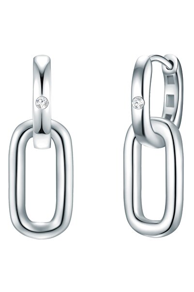 Lulu & Jane Diamantohrcreolen Creolen Sterling Silber Diamant weiß