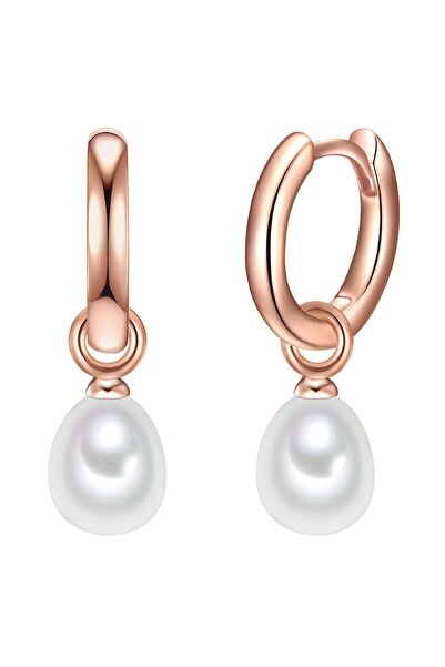 Valero Pearls Silberohrcreolen Creolen Sterling Silber roségold Süßwasser-Zuc...