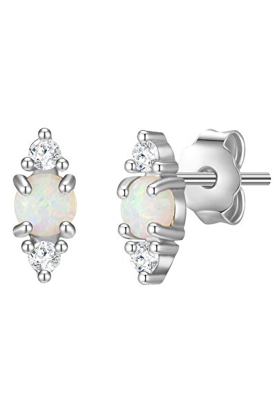 Glanzstücke München Silberohrstecker Ohrstecker Sterling Silber Opal (synth.)...