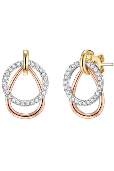 Rafaela Donata Silberohrstecker Ohrstecker Sterling Silber tri-Color Zirkonia...