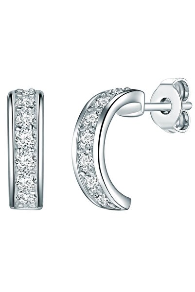 Rafaela Donata Silberohrcreolen Halbcreolen Sterling Silber Zirkonia weiß