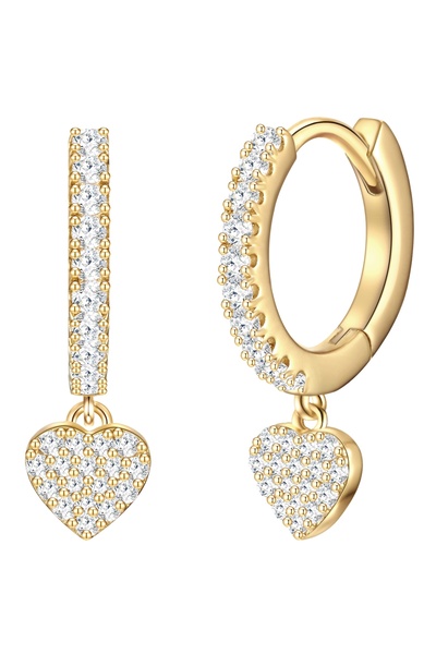 Glanzstücke München Silberohrcreolen Creolen Sterling Silber gelbgold Zirkoni...