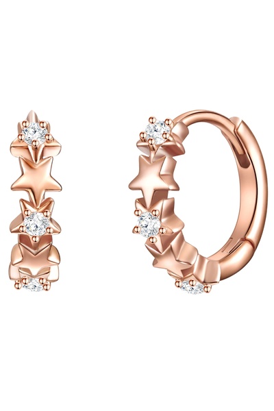 Glanzstücke München Silberohrcreolen Creolen Sterling Silber roségold Zirkoni...