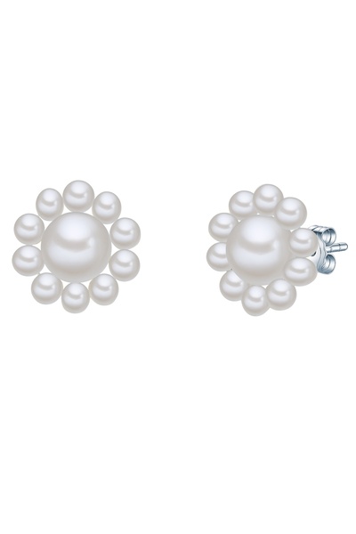 Valero Pearls Perlenohrstecker Ohrstecker Sterling Silber Süßwasser-Zuchtperl...