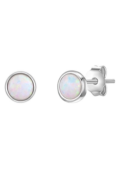 Glanzstücke München Silberohrstecker Ohrstecker Sterling Silber Opal (synth.)