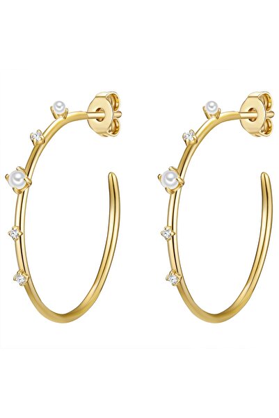 Glanzstücke München Silberohcreolen Creolen Sterling Silber gelbgold Süßwasse...