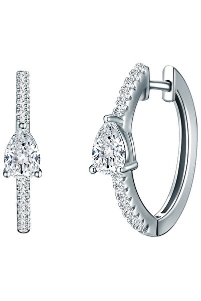 Trilani Silberohrcreolen Creolen Sterling Silber Zirkonia weiß